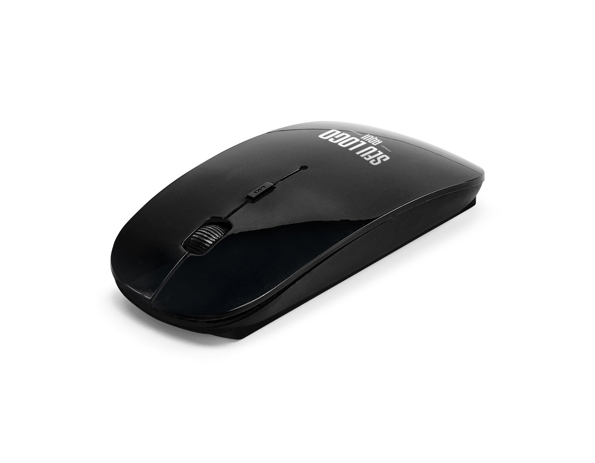 Mouse wireless 2.4G com material ABS. Incluso 2 pilhas AAA. Acompanha caixa transparente.