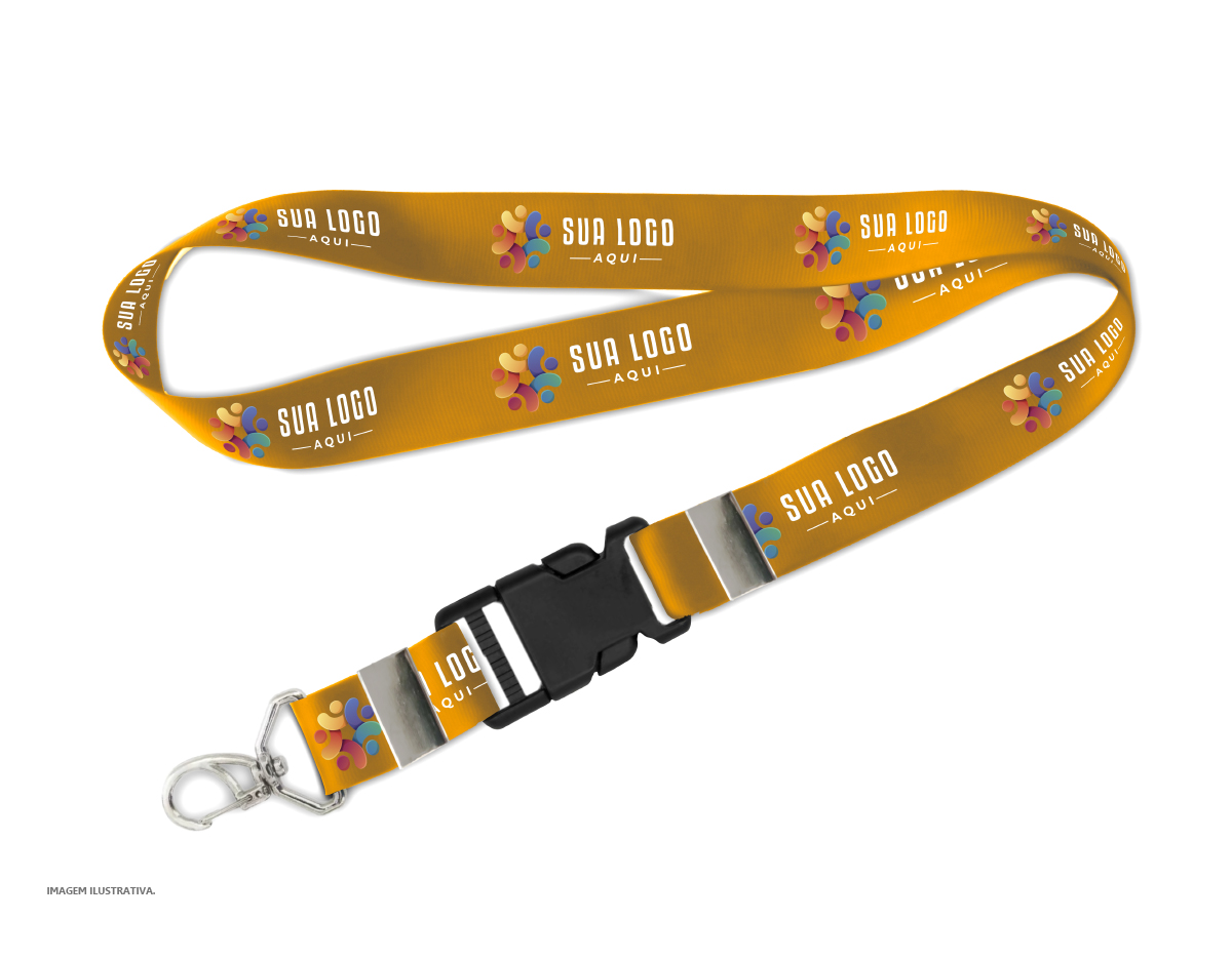 CORDAO 85CM X 20MM, COM FECHO MOCHILA C/ ENGATE E MOSQUETE METALICO 