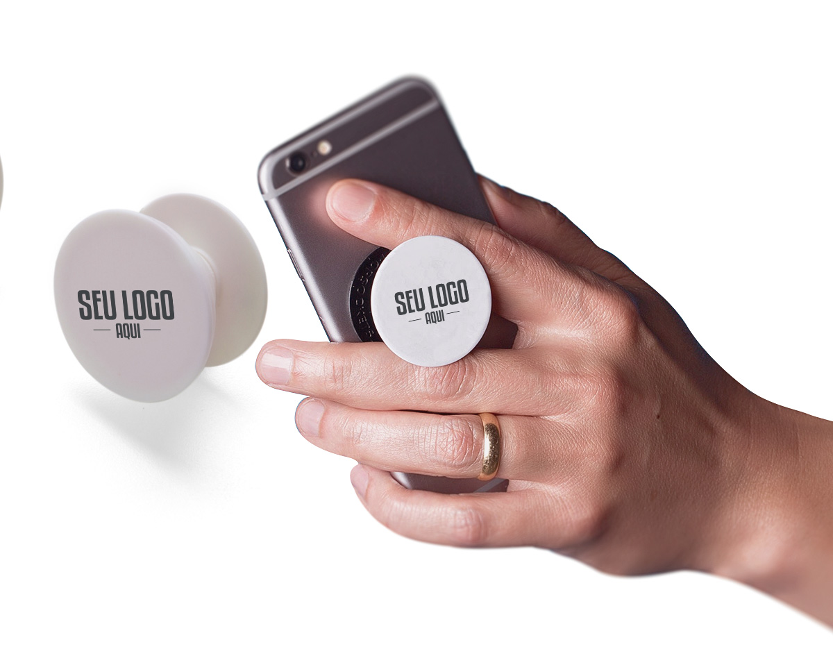 Suporte plástico para celular.