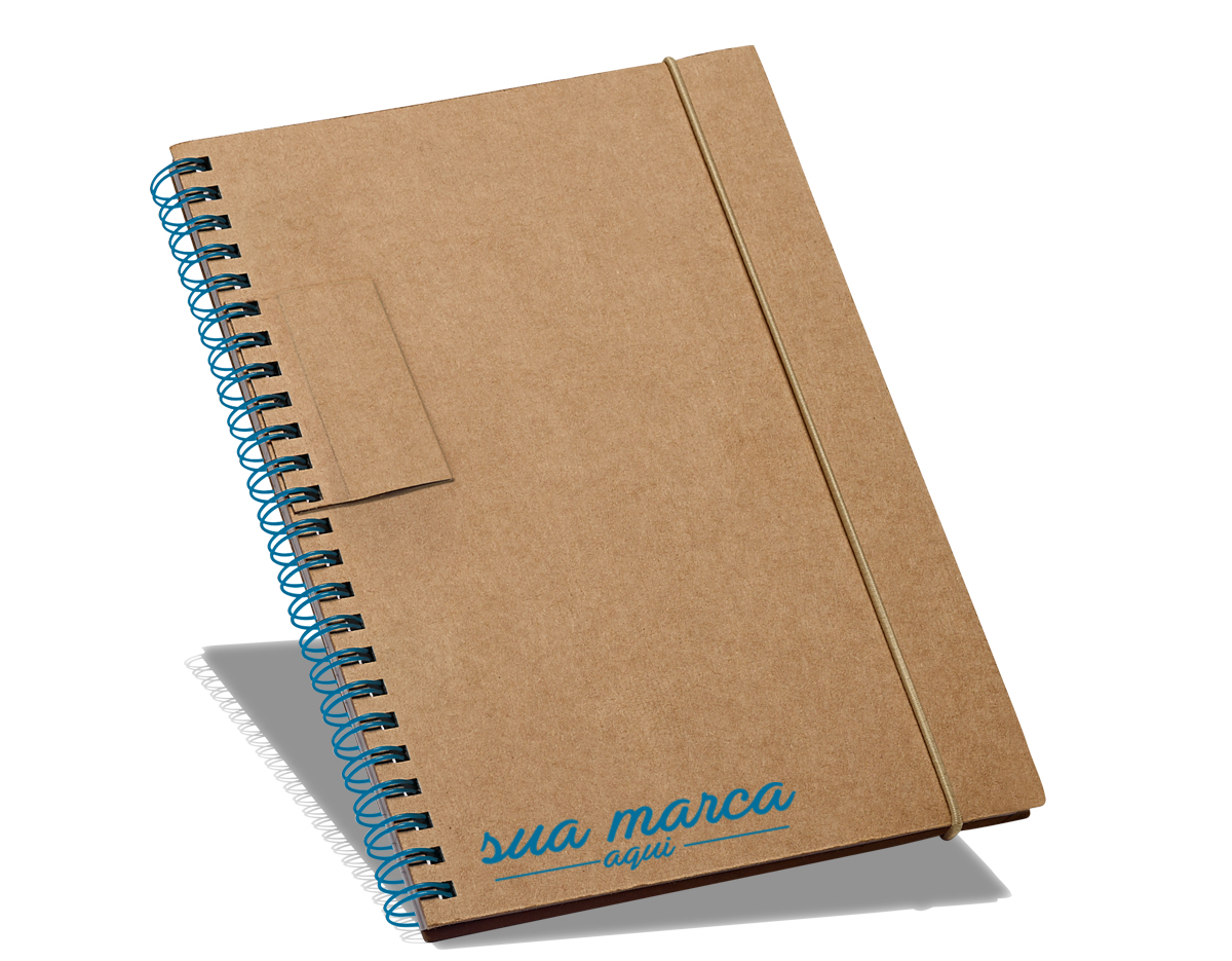 Bloco anotação capa dura com folhas recicladas