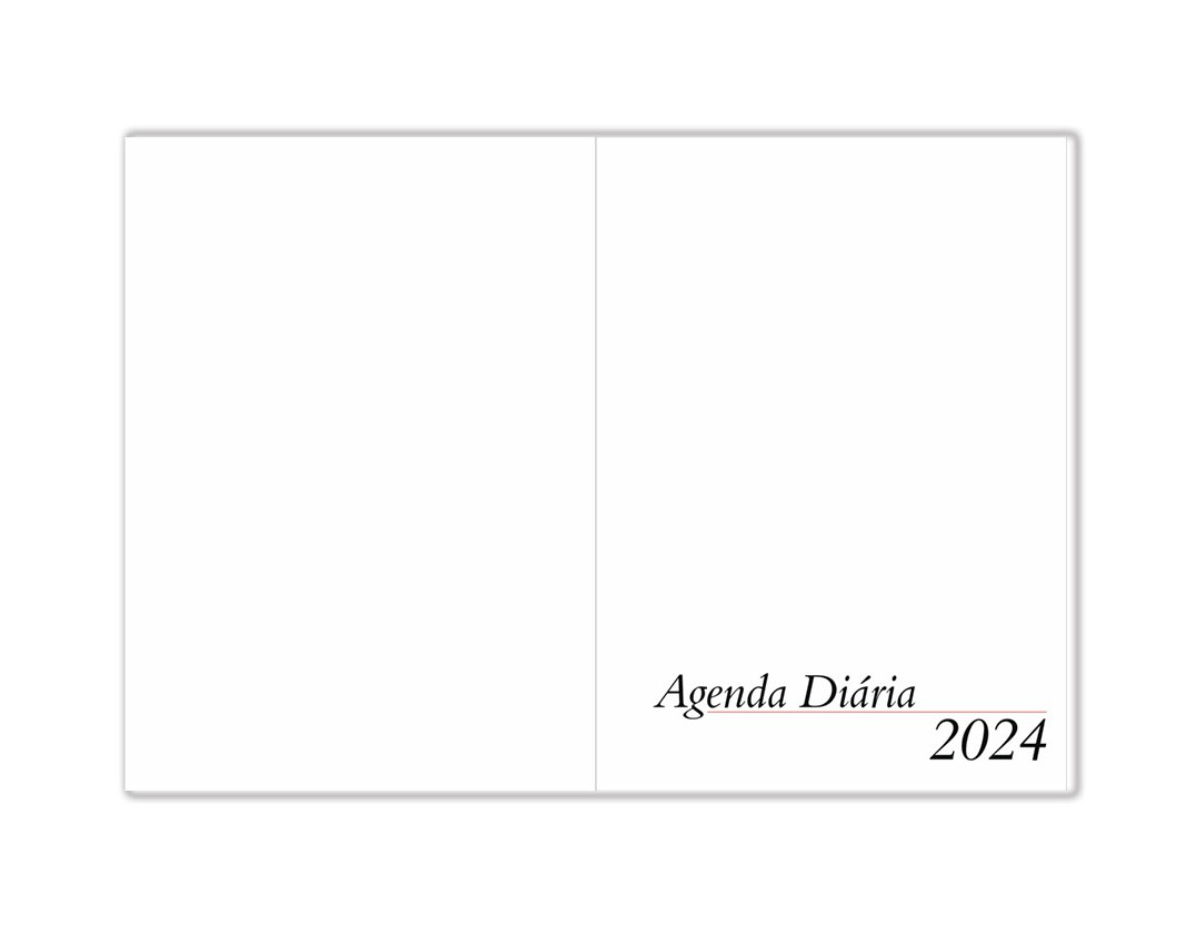 Agenda diária 2026 de couro sintético. Contém fita de cetim marca página, dados pessoais, calendário de 2023 à 2025