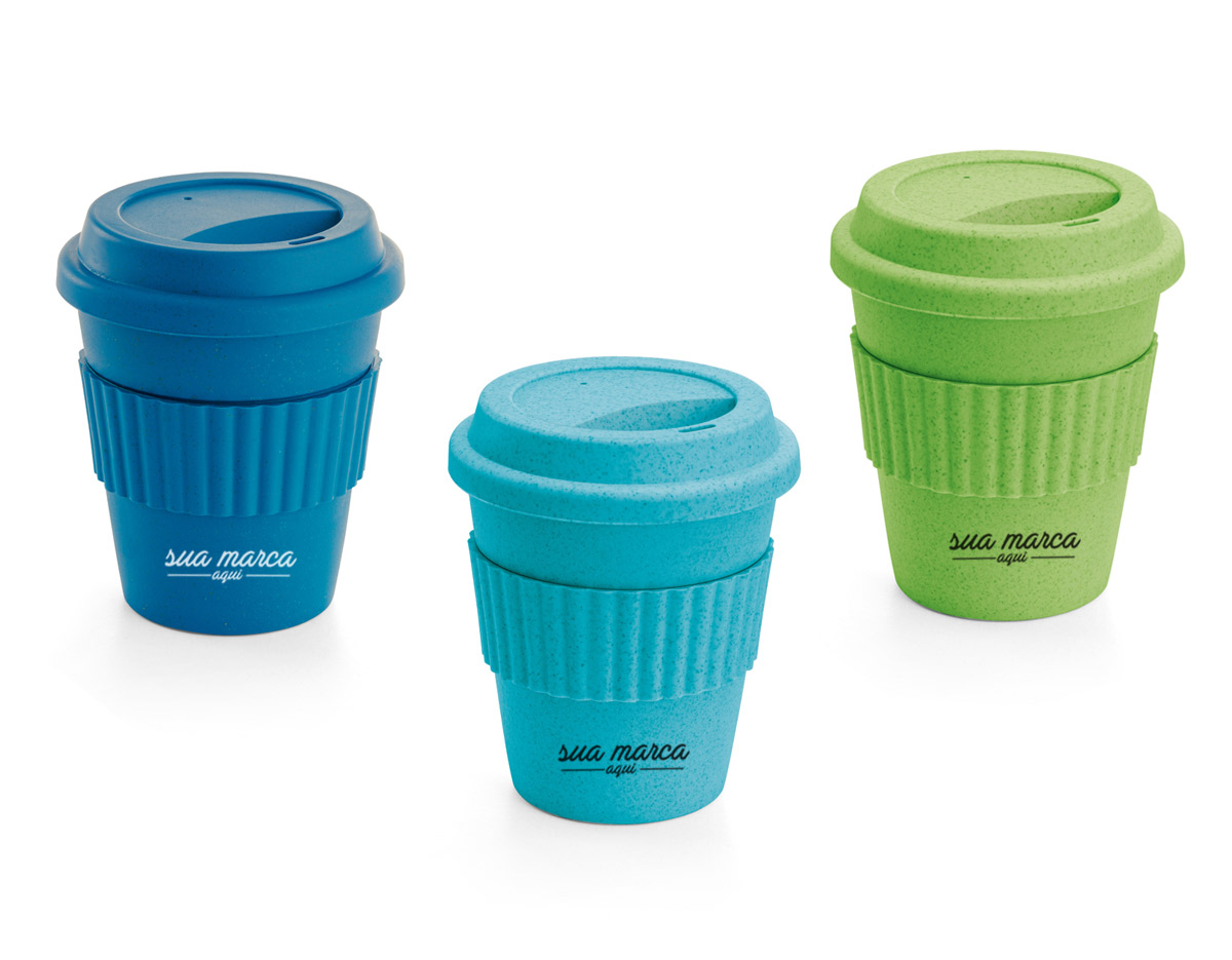 Copo viagem fibra de bambu 380ml