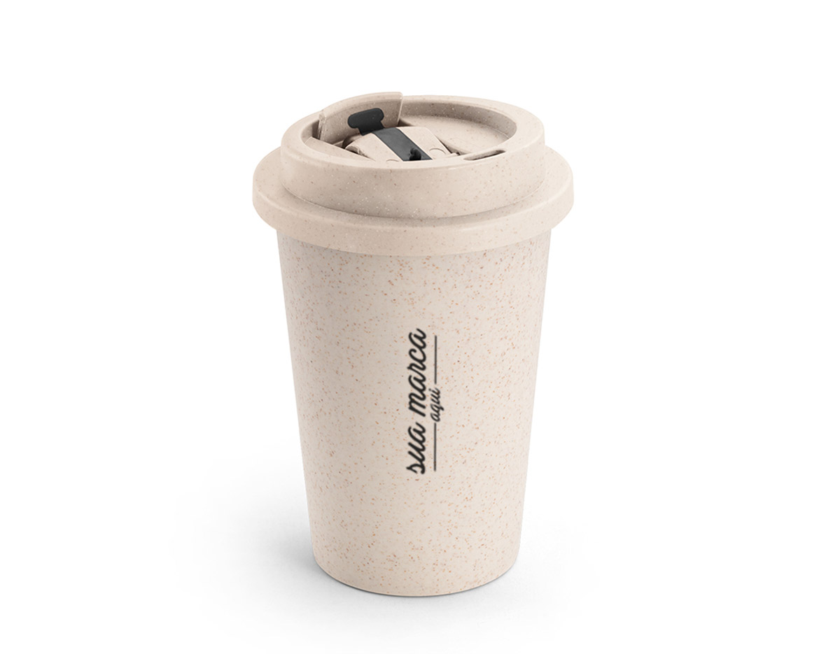 Copo viagem fibra de bambu 380ml