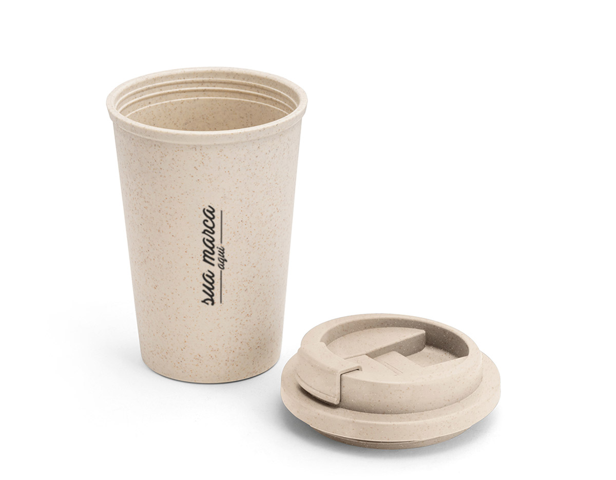 Copo viagem fibra de bambu 380ml