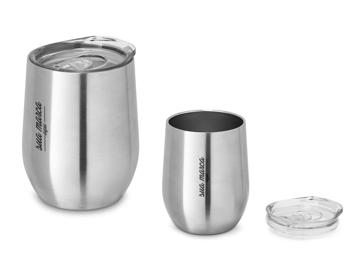 Copo de viagem aço inox  com corpo duplo capacidade 400 ml
