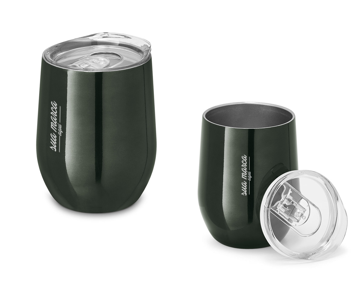 Copo de viagem aço inox  com corpo duplo capacidade 400 ml