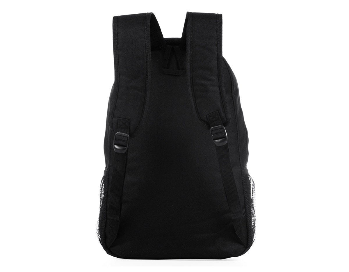 Mochila poliéster para notebook com detalhes em nylon e neoprene. Possui compartimento grande com bolso interno, compartimento médio, dois bolsos laterais de rede, alça superior e alça traseira com espuma para um maior conforto.