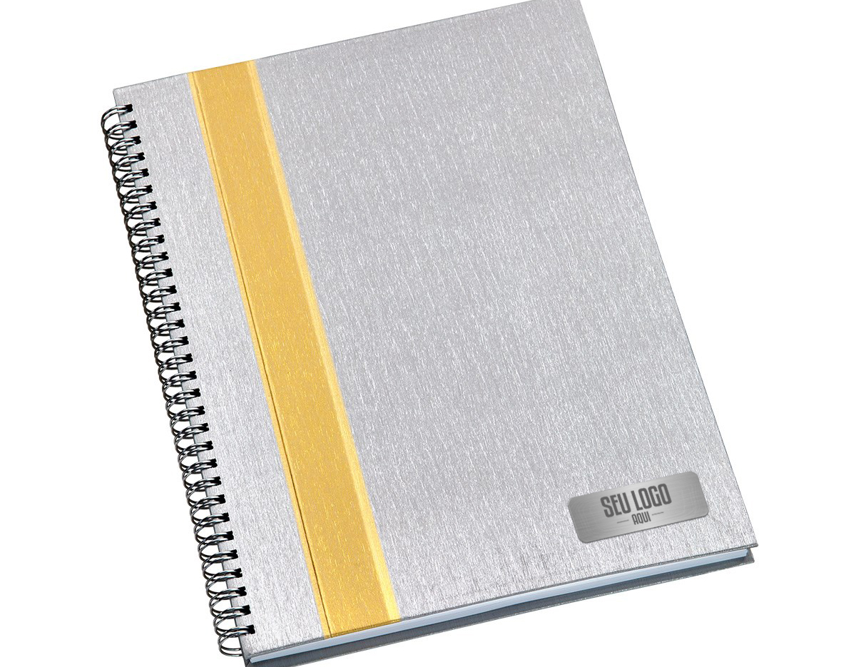 Caderno negócios grande metalizado