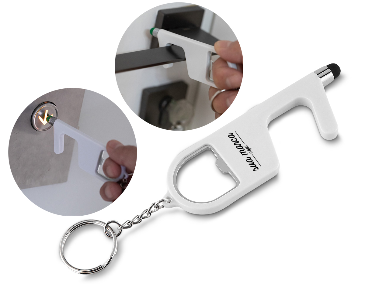 Chaveiro plástico antibacteriano touch