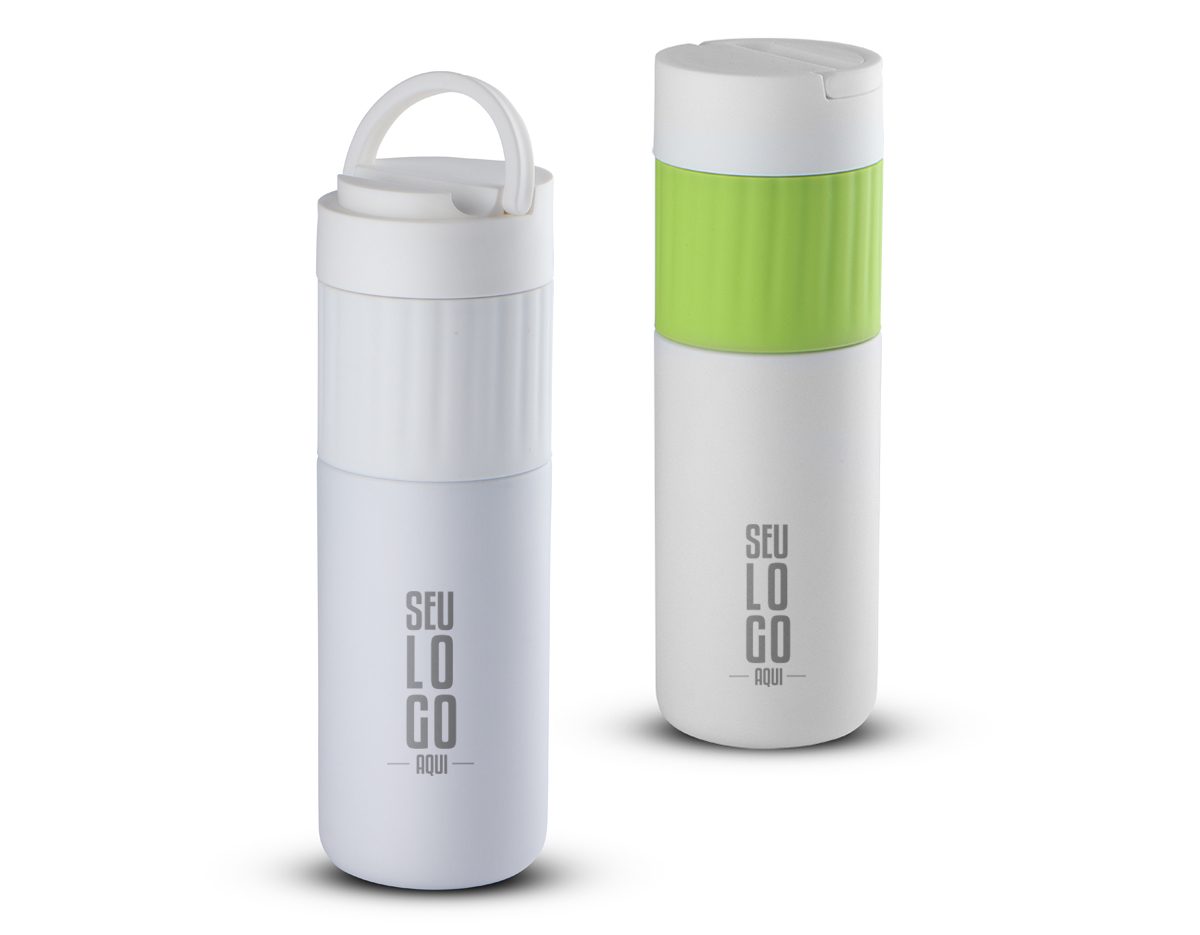 Garrafa inox 500ml suporte celular