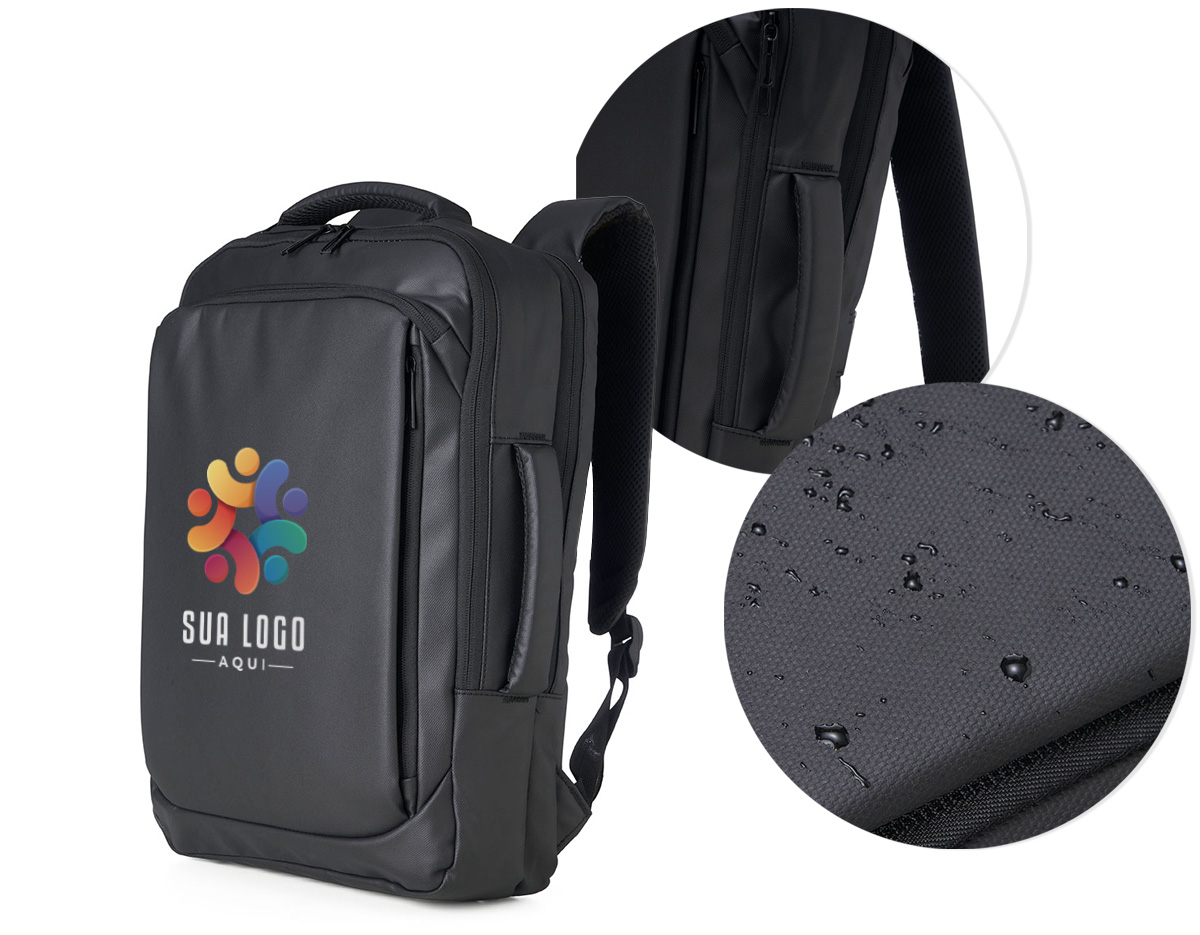 Mochila confeccionada em Couro Sintético com compartimento para notebook até 15,6 polegadas. Contém Dois compartimentos grandes sendo um com divisórias para documentos, eletrônicos e caneta, e um com divisória para Notebook até 15,6 polegadas.