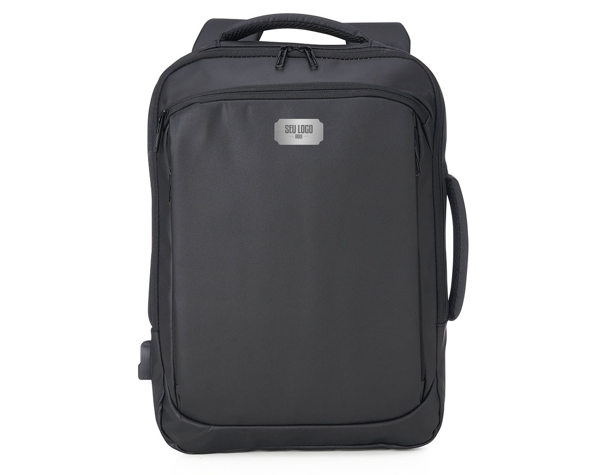 Mochila confeccionada em Couro Sintético com compartimento para notebook até 15,6 polegadas. Contém Dois compartimentos grandes sendo um com divisórias para documentos, eletrônicos e caneta, e um com divisória para Notebook até 15,6 polegadas.
