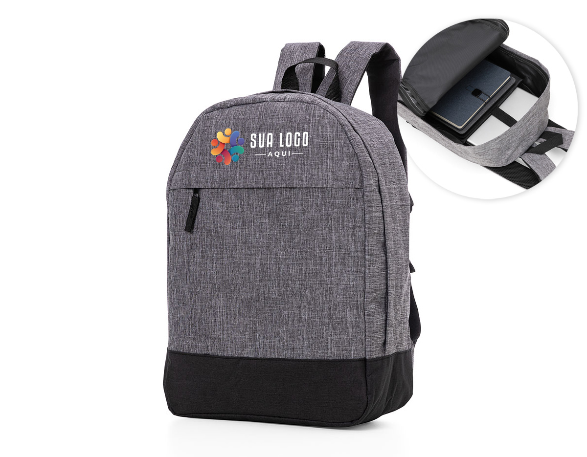 Mochila p/ Notebook em tecido poliéster Compartimento para Notebook,
Tamanho total do Notebook - 17¨