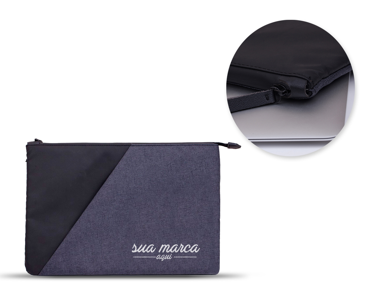 Pasta para Notebook de alta qualidade, bolso externo, tecido polyester, Ziper protegido