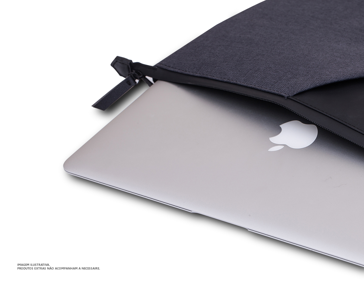 Pasta para Notebook de alta qualidade, bolso externo, tecido polyester, Ziper protegido