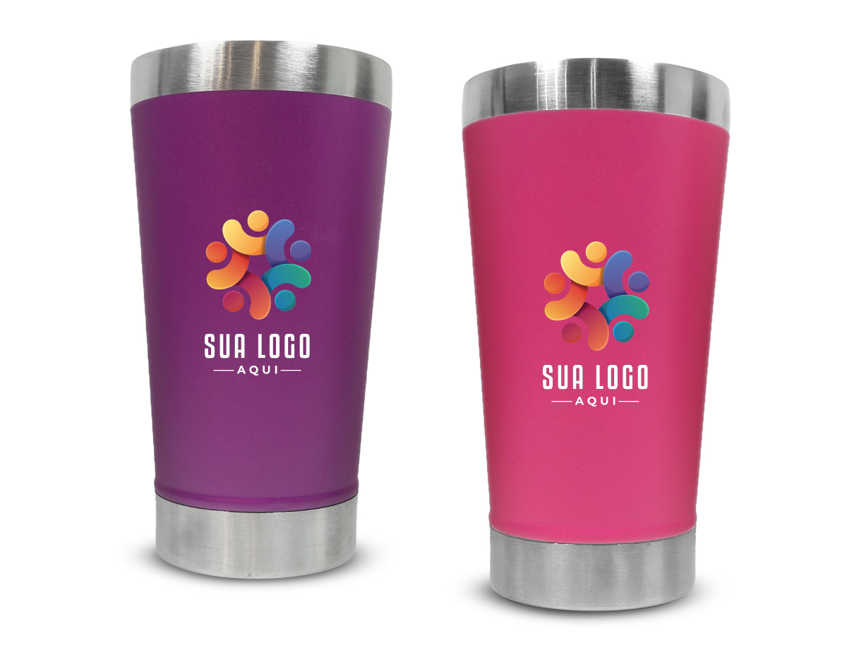 Copo Térmico Inox 500ml com tampa e abridor. 