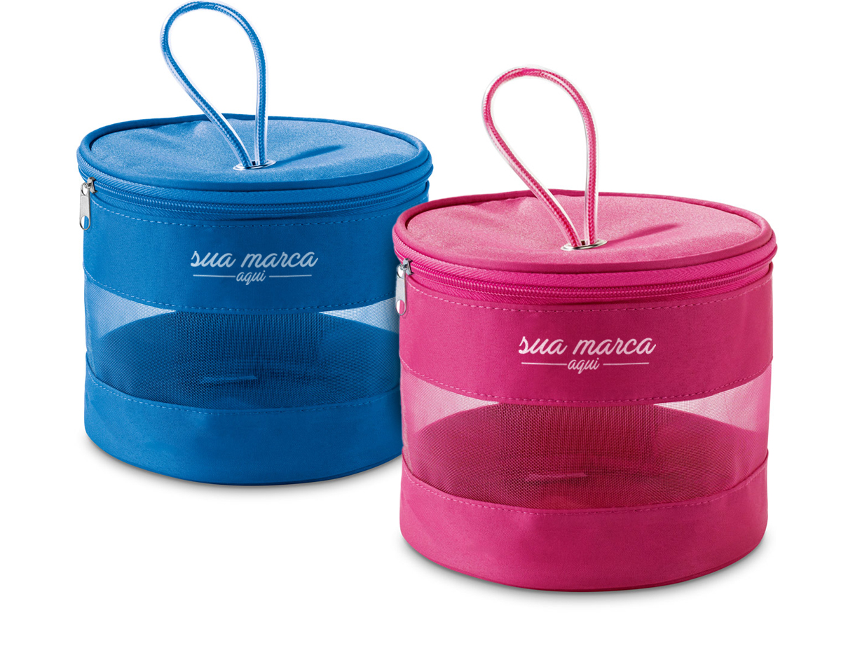 Necessaire em microfibra e tela