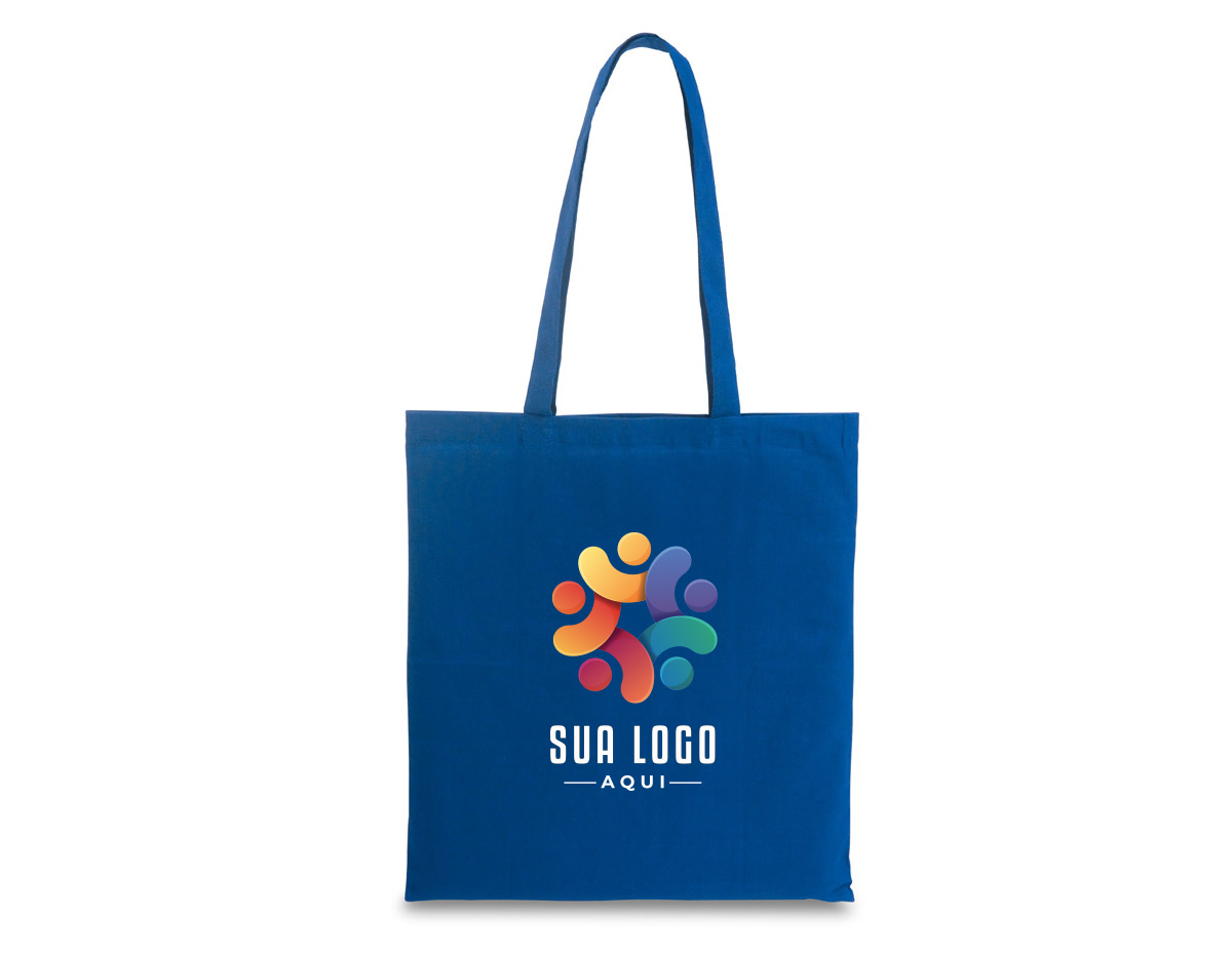 Sacola 100% algodão (100 g/m²) com alças de 75 cm