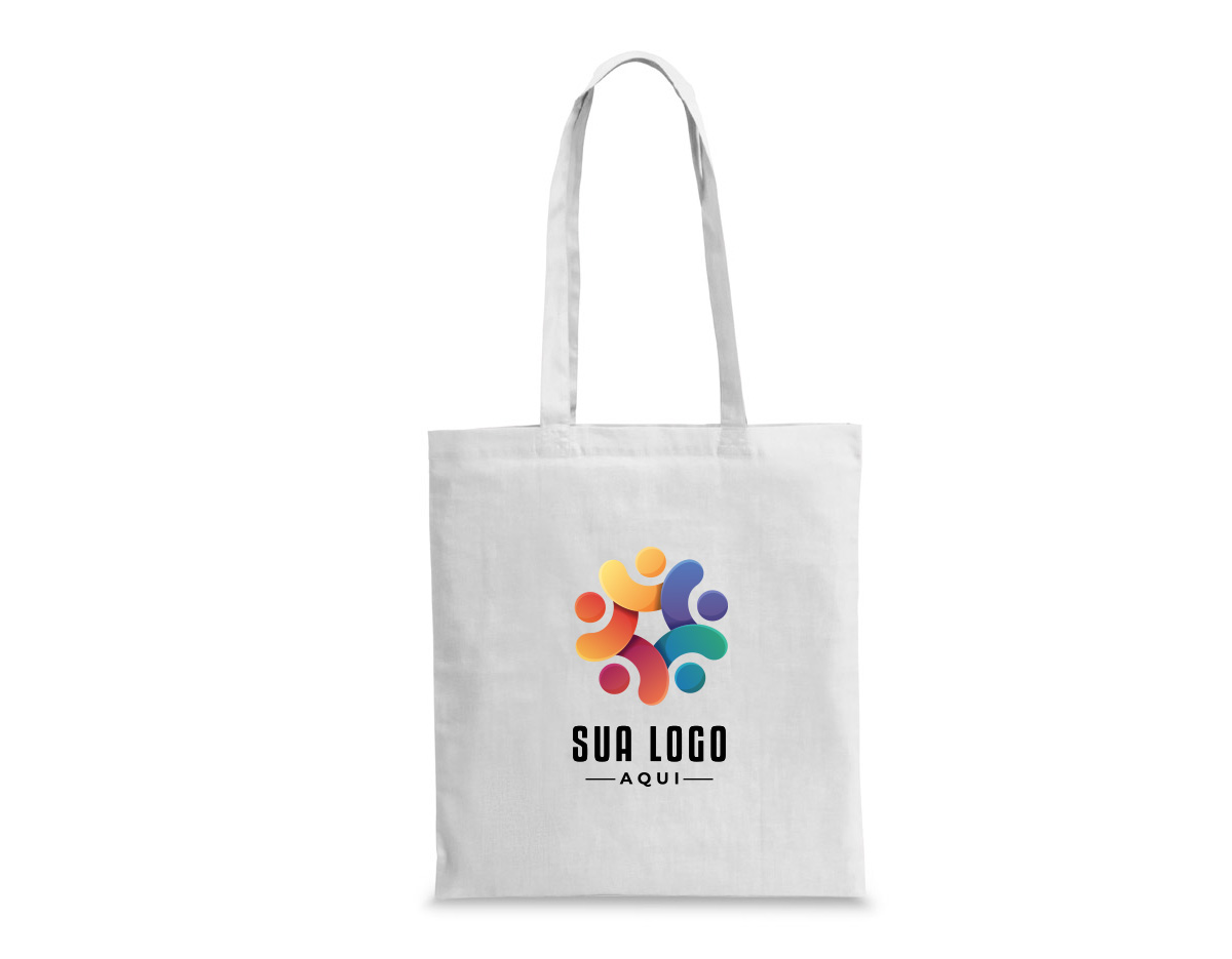 Sacola 100% algodão (100 g/m²) com alças de 75 cm