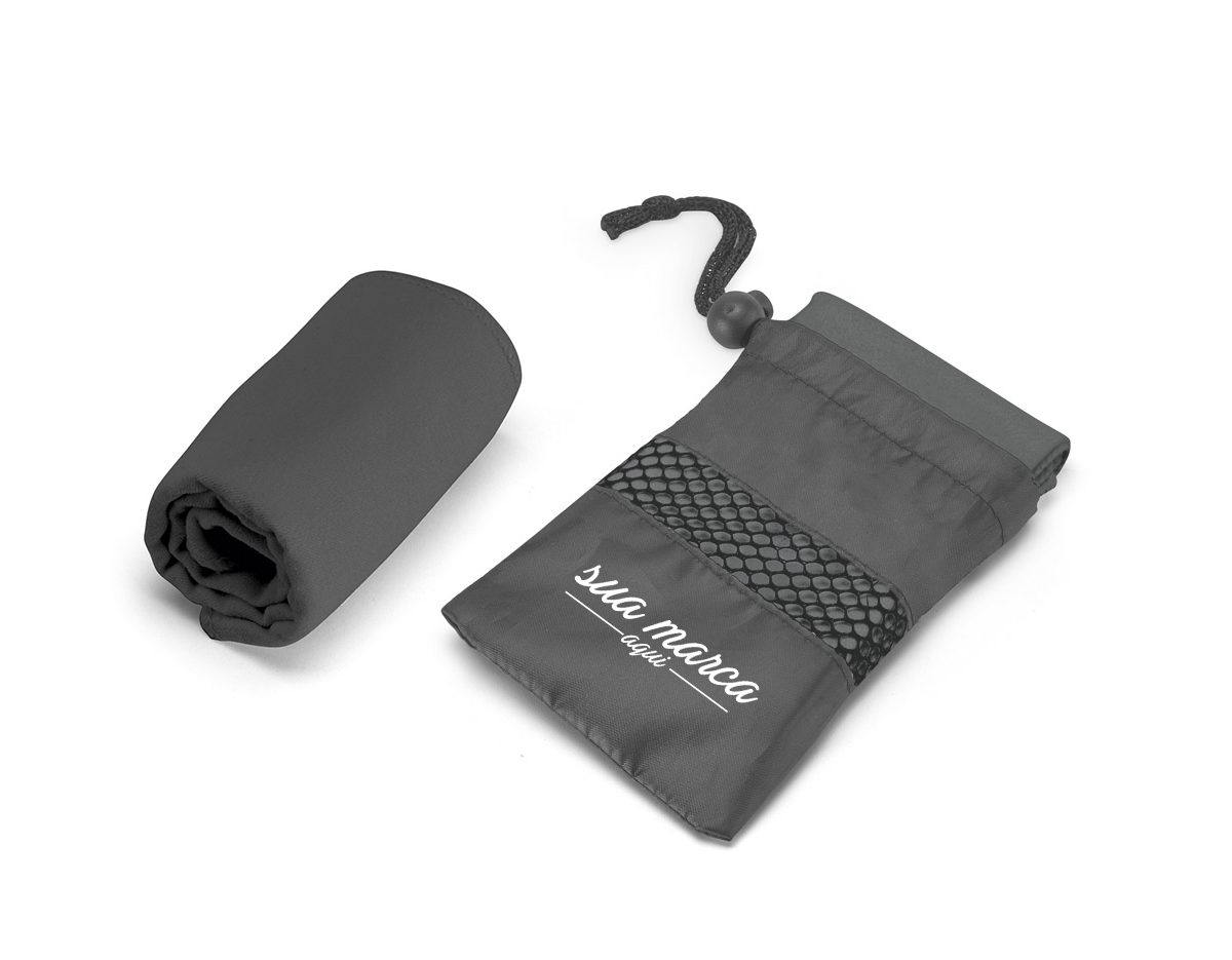 Toalha para esporte em microfibra (210 g/m²). Toalha prática e leve que facilita o transporte, de elevada absorção e rápida secagem. Fornecida com bolsa em 190T. 300 x 300 mm | Bolsa: 110 x 140 mm