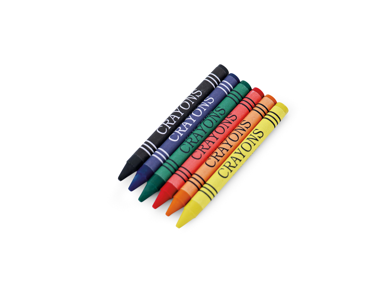 Avental de criança para colorir em non-woven (80 g/m²) com desenho impresso e bolso lateral. 6 gizes de cera inclusos. 380 x 430 mm