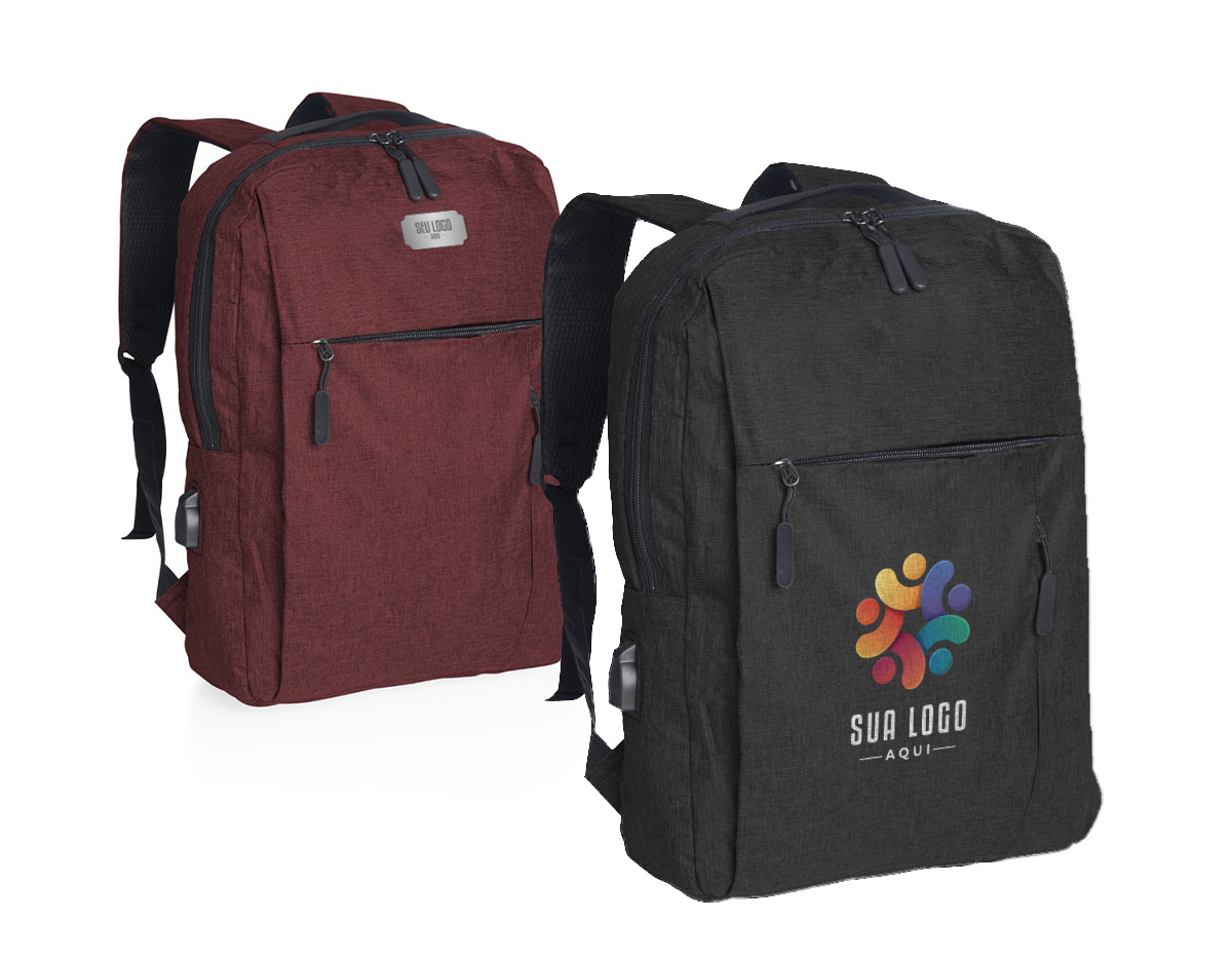 Mochila confeccionada em nylon com compartimento para notebook até 15,6 polegadas.