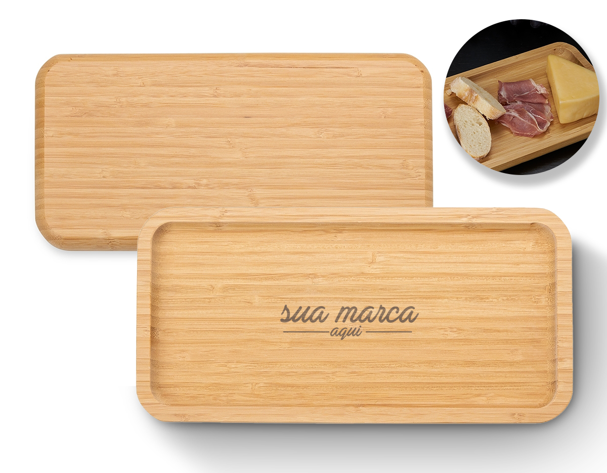 Petisqueira de bambu retangular 30 x 15