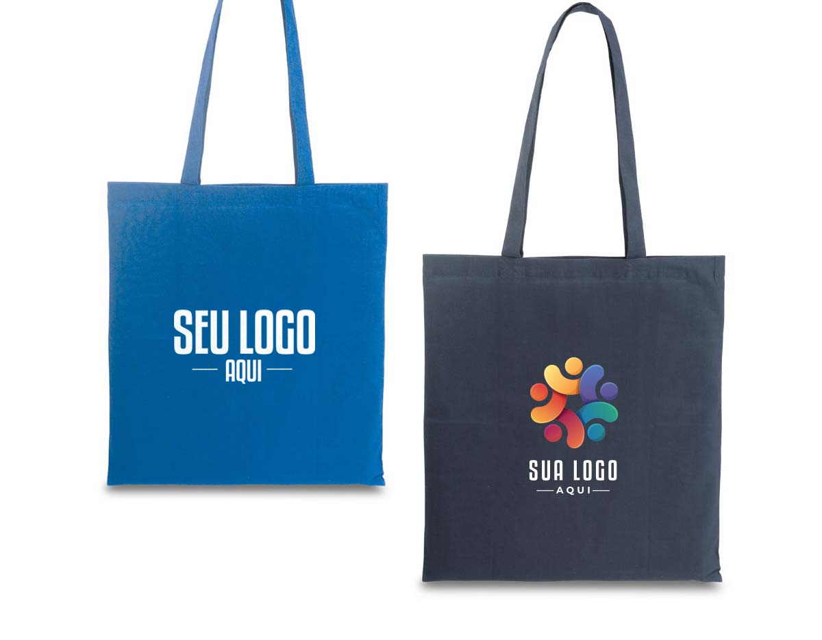 Sacola em algodão reciclado e rPET (180 g/m²) com alças de 65 cm
