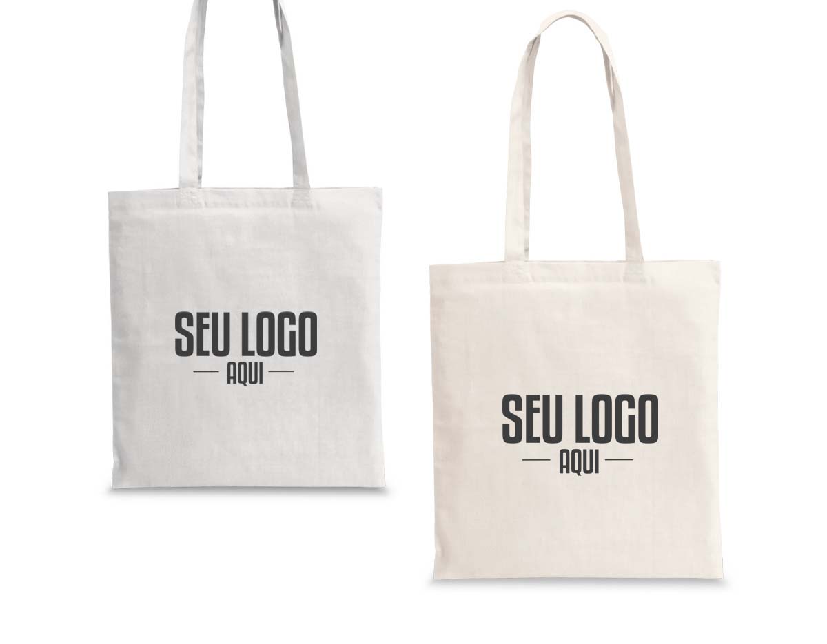 Sacola em algodão reciclado e rPET (180 g/m²) com alças de 65 cm