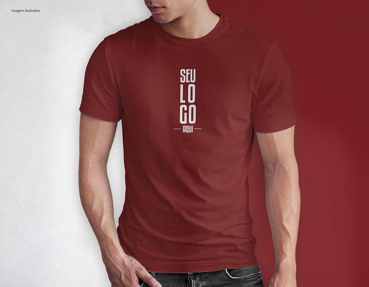 Camiseta tradicional, confeccionada em tecido meia malha, 100% algodão (165 g/m2) e com fio 30/1 misto. Com gola em ribana 1,5X1,5 com fita de reforço  e com costura dupla nas mangas, barra de fundo e laterais. Tamanhos: P, M, G, GG e XGG.