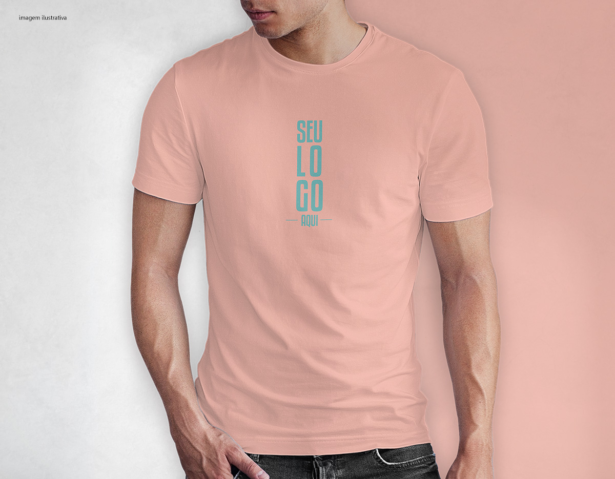 Camiseta tradicional, confeccionada em tecido meia malha, 100% algodão (165 g/m2) e com fio 30/1 misto. Com gola em ribana 1,5X1,5 com fita de reforço  e com costura dupla nas mangas, barra de fundo e laterais. Tamanhos: P, M, G, GG e XGG.