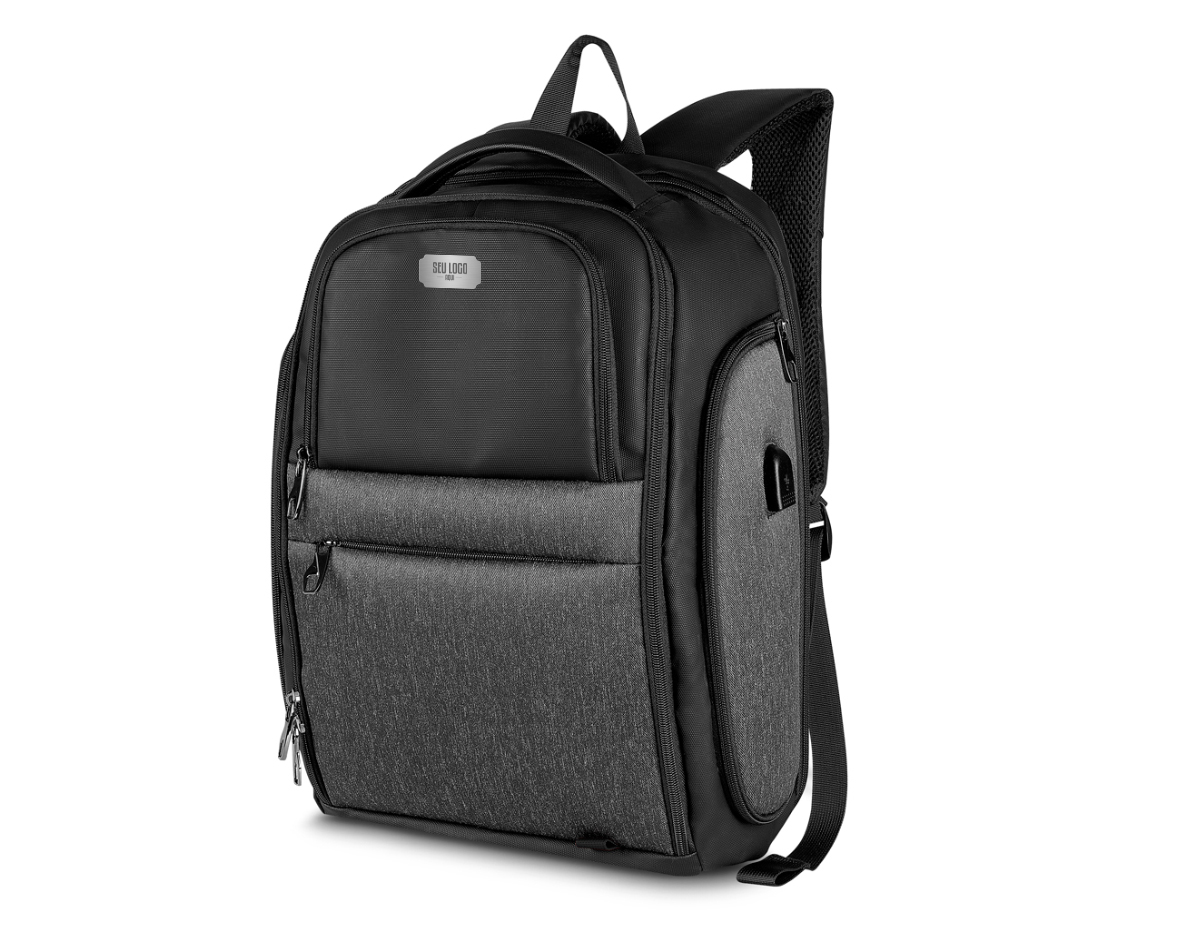 Mochila Premium para notebook em tecido poliéster.