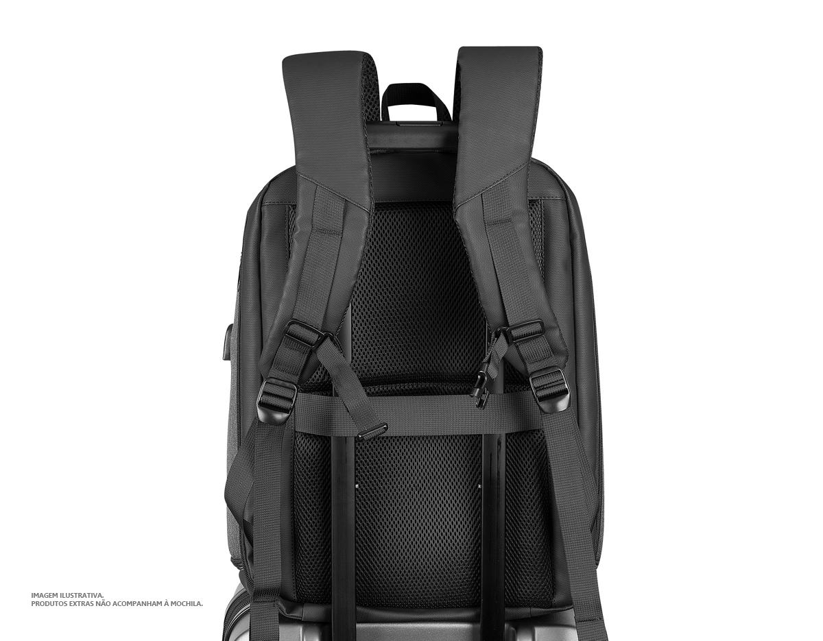 Mochila Premium para notebook em tecido poliéster.