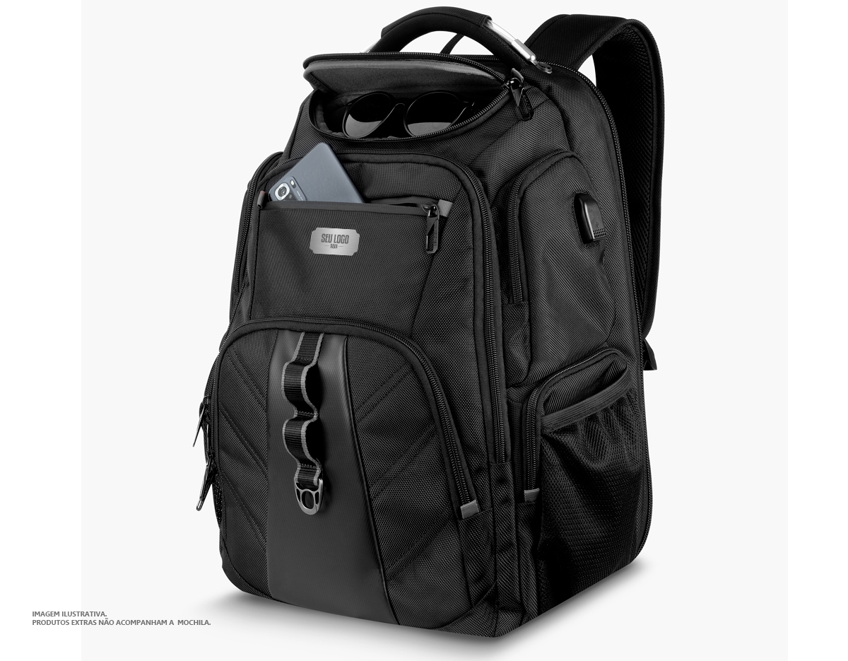 Mochila Premium para notebook em tecido poliéster.
Parte Externa:
Alça de mão com cabo de aço e pegador emborrachado.
Bolso frontal, dois bolsos laterais.
Saída para fone de ouvido e USB.
Forro de costas acolchoado.
Engate para peitoral, ideal para corridas ou caminhadas com a mochila.
Parte Interna:
Compartimento acolchoado p/ notebook.
Compartimento acolchoado p/ tablet.
Divisórias internas