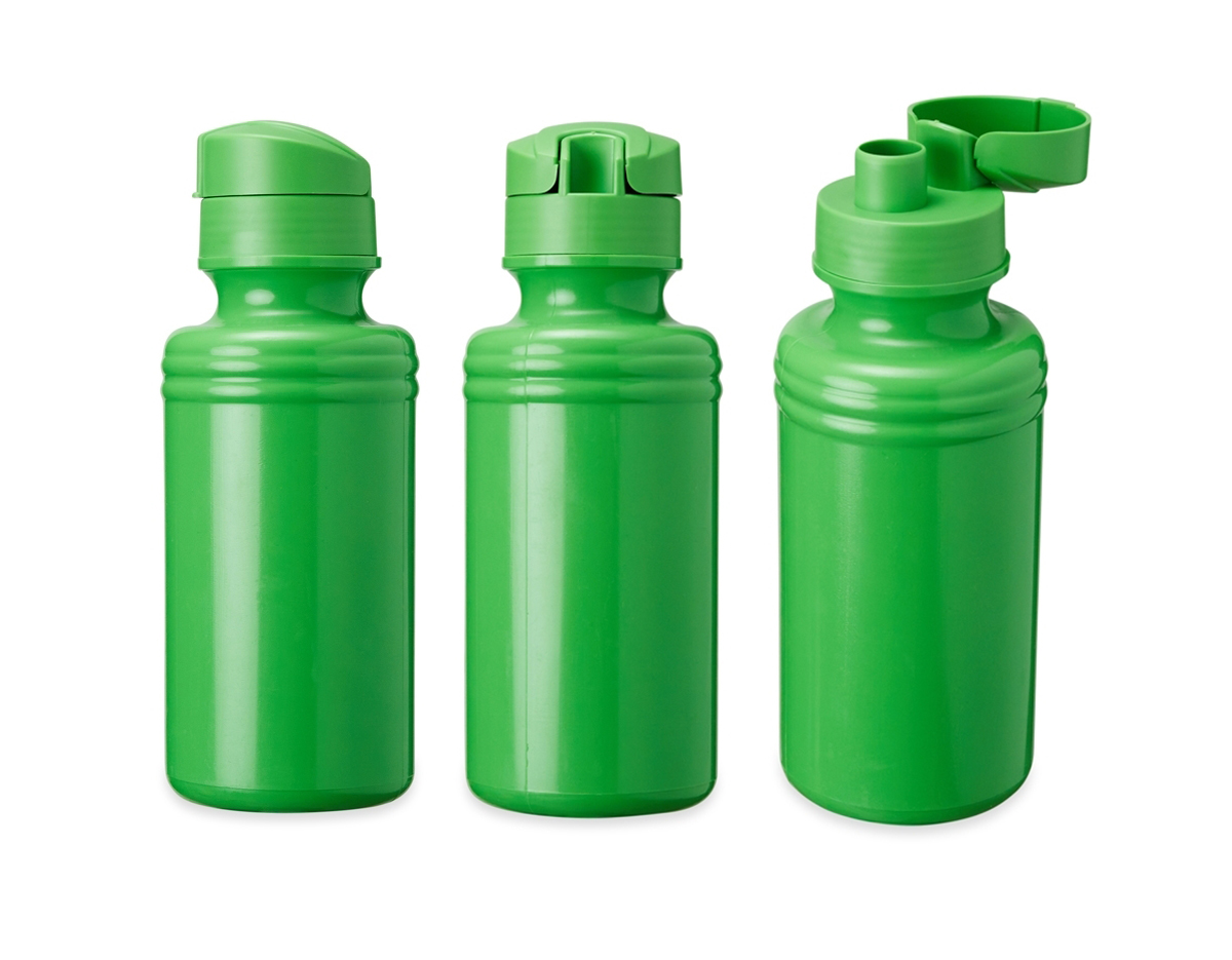 Squeeze plástica com capacidade de 550ml. Tampa rosqueável com bocal.
