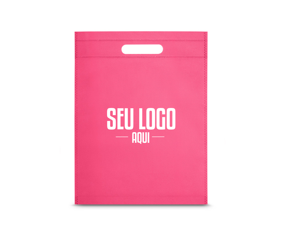 Sacola em non-woven (80 g/m²) termo-selado. 250 x 350 x 80 mm