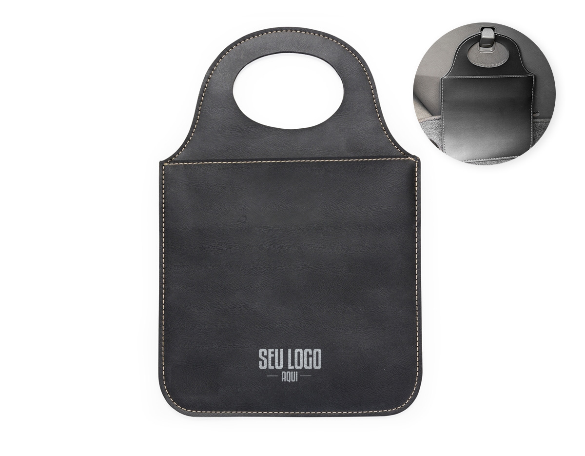 Lixeira de couro para carro.