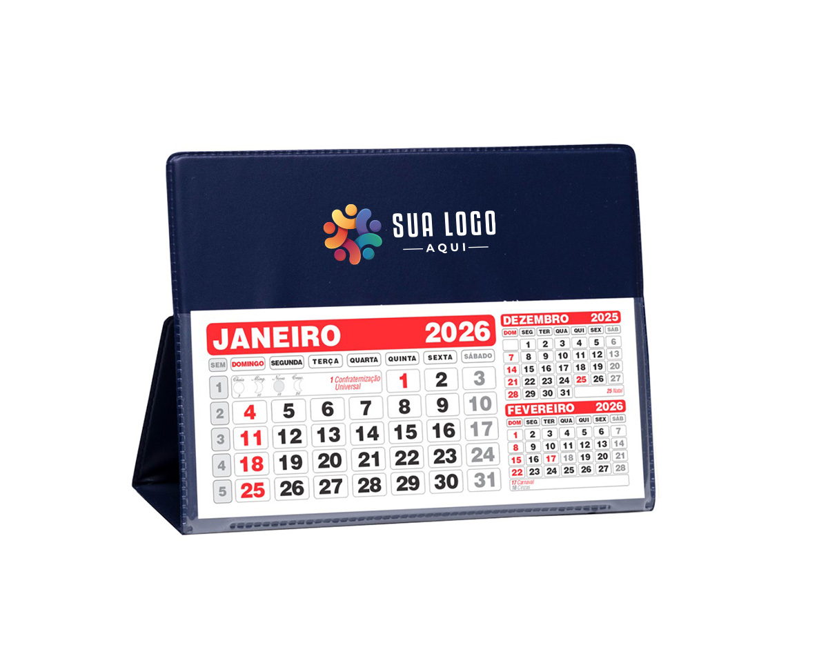calendário de pvc. Material pvc  com "bolso" plástico para encaixar o calendário basta encaixar a "rebarba" no bolso pvc para montar a base.+ REFIL 2024 tamanho montado 11,7 cm x 16,5