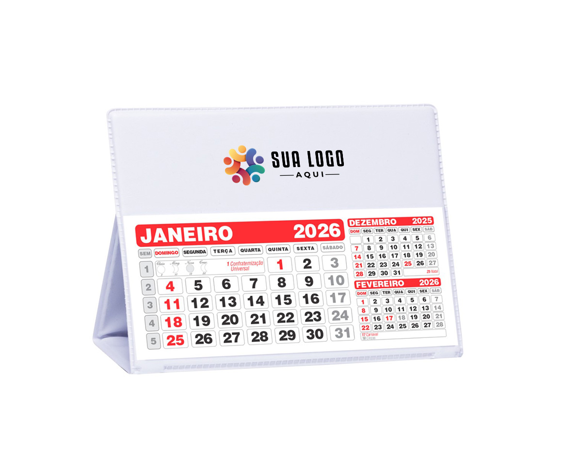 calendário de pvc. Material pvc  com "bolso" plástico para encaixar o calendário basta encaixar a "rebarba" no bolso pvc para montar a base.+ REFIL 2024 tamanho montado 11,7 cm x 16,5