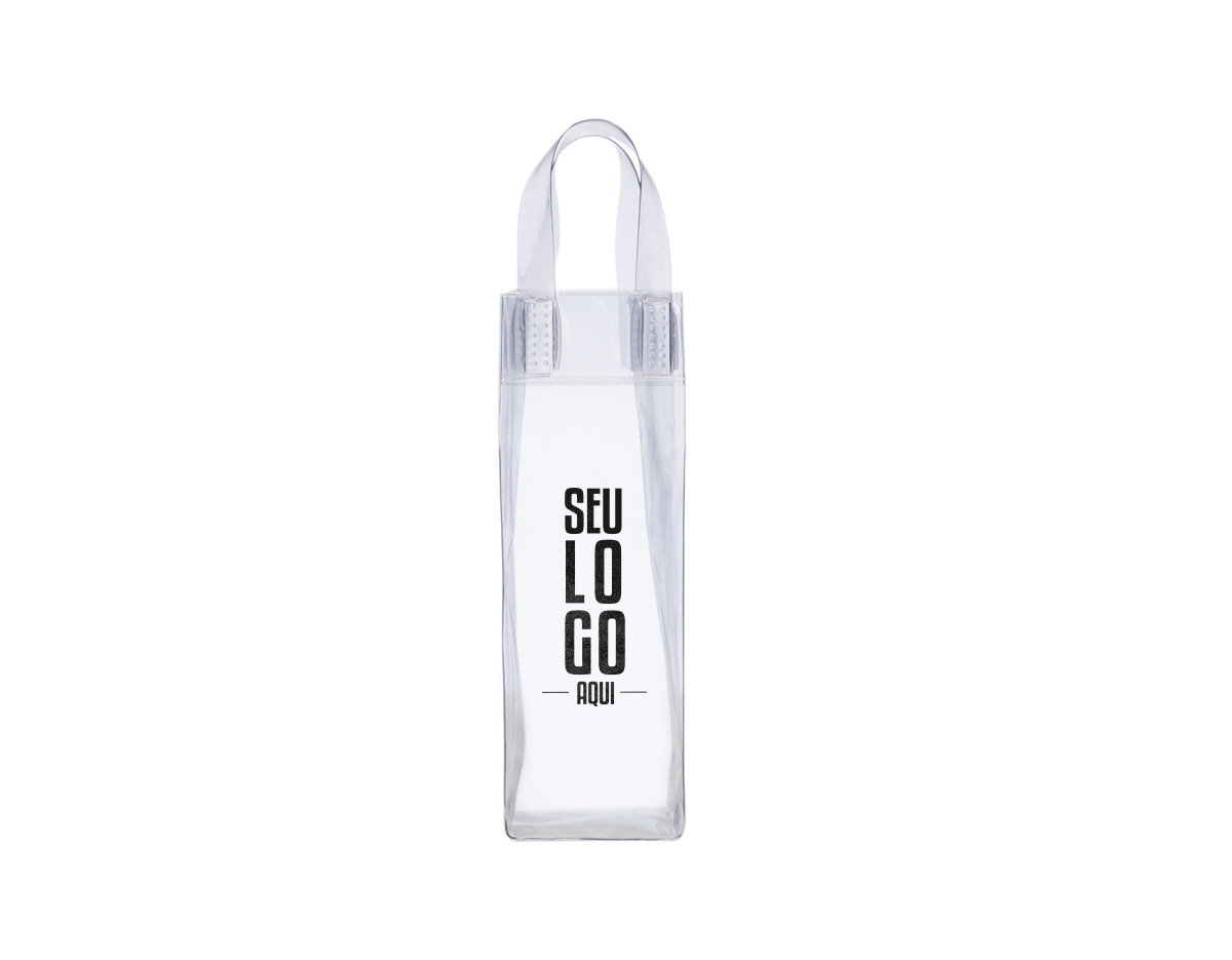 Sacola plástica para gelo com alça. Icebag serve para transportar garrafas exemplo: vinho, champagne, vodka... Basta colocar gelo e transportar seu cooler prático. OBS.: Para prolongar a vida útil do material pvc, atente-se as condições ideais de armazenamento: mantenha o material em local seco e arejado, livre da exposição ao sol e altas temperaturas. Após a utilização da icebag com gelo, certifique-se de secar completamente o material antes de guardá-lo, pois o armazenamento deste em estado úmido poderá comprometer a sua vida útil.