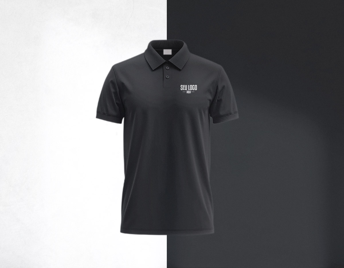 Camiseta modelo Polo , confeccionada em tecido piquet dust , pala com dois botões , acabamento interno com costura ombro a ombro , mangas curtas com punho .