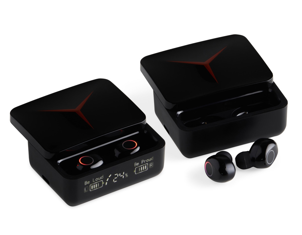 Fone de ouvido bluetooth com comandos touch e case carregador. Com display de bateria, o case pode ser utilizado também como um power bank de baixa capacidade para emergências. Material plástico. Acompanham 2 pares de eartips em diferentes tamanhos e cabo USB.