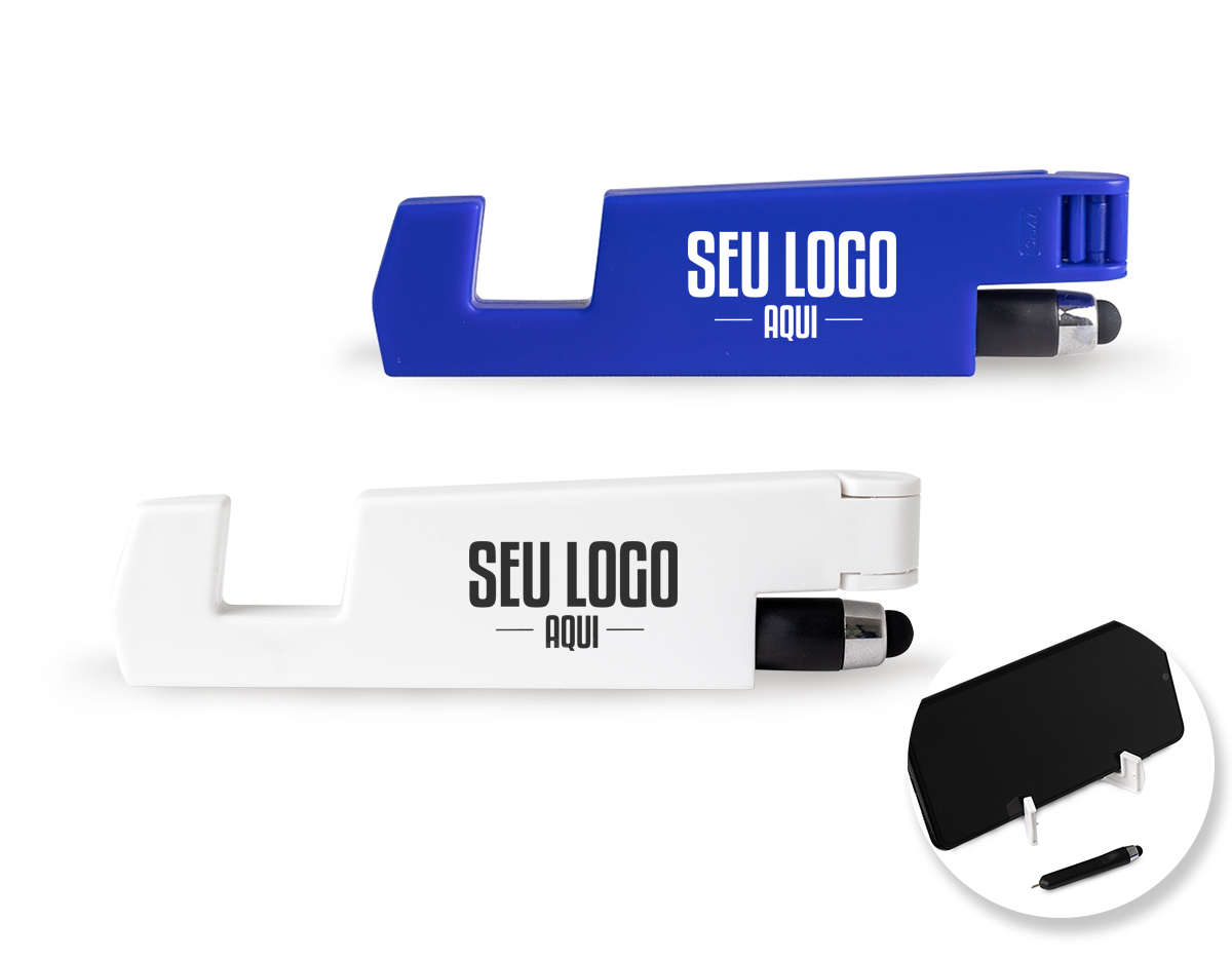 Suporte plástico dobrável para celular, compacto e conveniente para uso em viagens ou no dia a dia. Acompanhado de uma mini caneta com ponta touch, ideal para facilitar a interação com telas sensíveis ao toque. O suporte proporciona estabilidade ao celular em diferentes ângulos de visualização, enquanto a caneta oferece precisão ao usar dispositivos móveis. Um conjunto prático e versátil para facilitar o uso do seu celular em qualquer lugar.