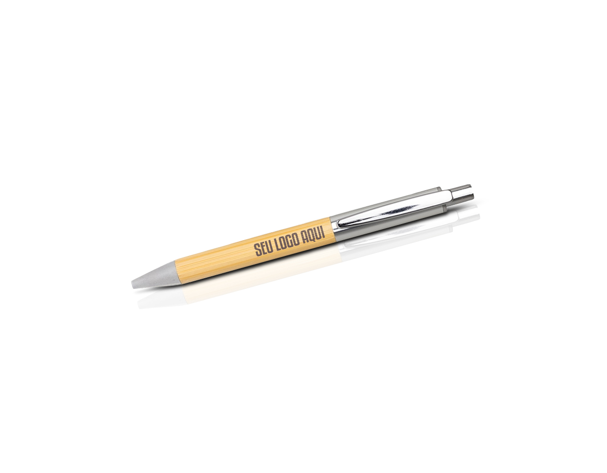 Caneta metálica com elegante detalhe em bambu, oferece uma experiência de escrita suave e confortável. Equipada com carga esferográfica azul de 1.0mm para traços nítidos e precisos. Seu mecanismo de acionamento por clique proporciona praticidade no uso diário. Combinando estilo e funcionalidade, é a escolha ideal para quem busca uma escrita refinada e eco-friendly.
