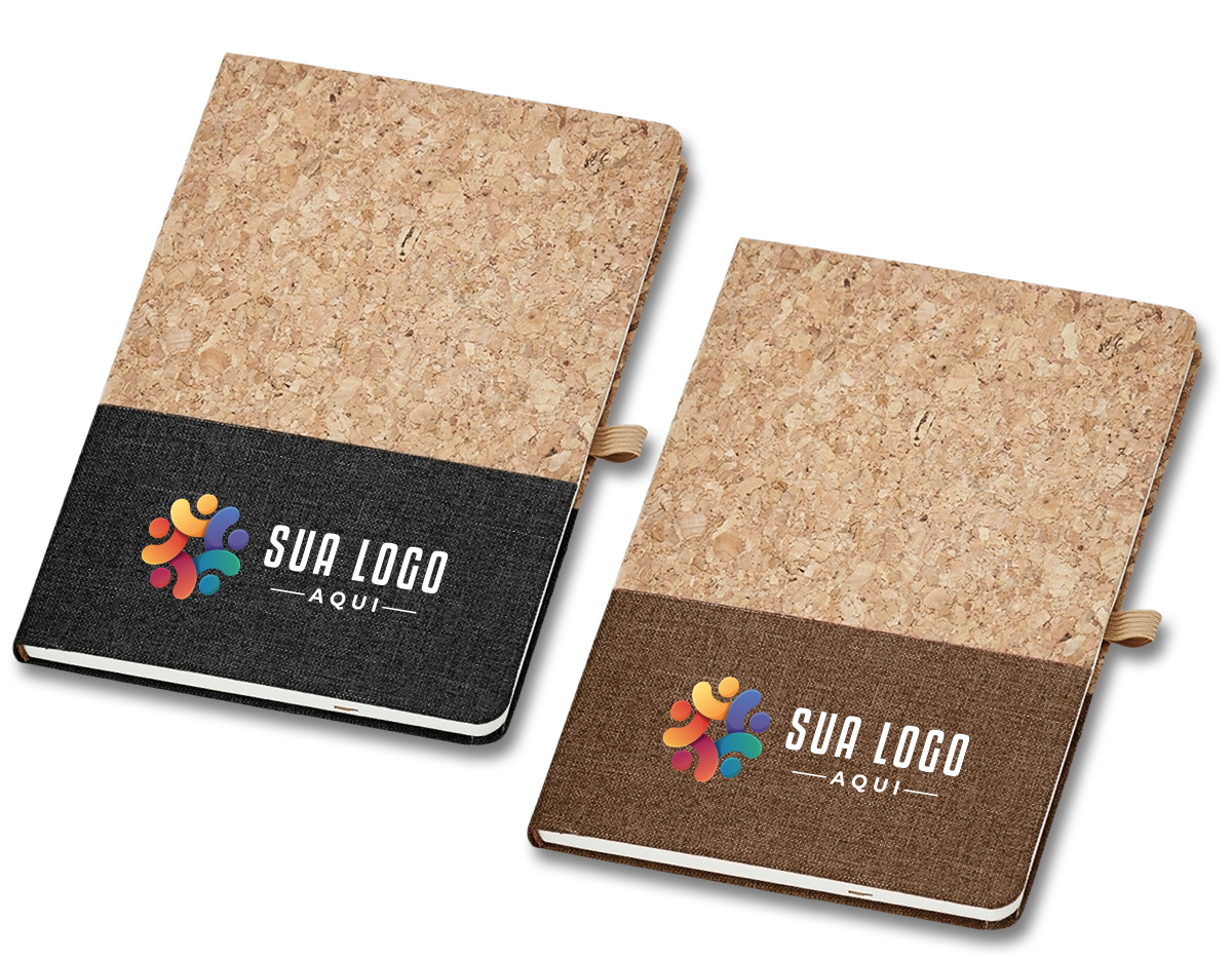 Caderneta A5 de cortiça com detalhe em linho e suporte para caneta, contém marcador de página em cetim, página para dados pessoais, calendário e aproximadamente 93 folhas marfim com pauta.

Obs.: Calendário 2023 à 2025.