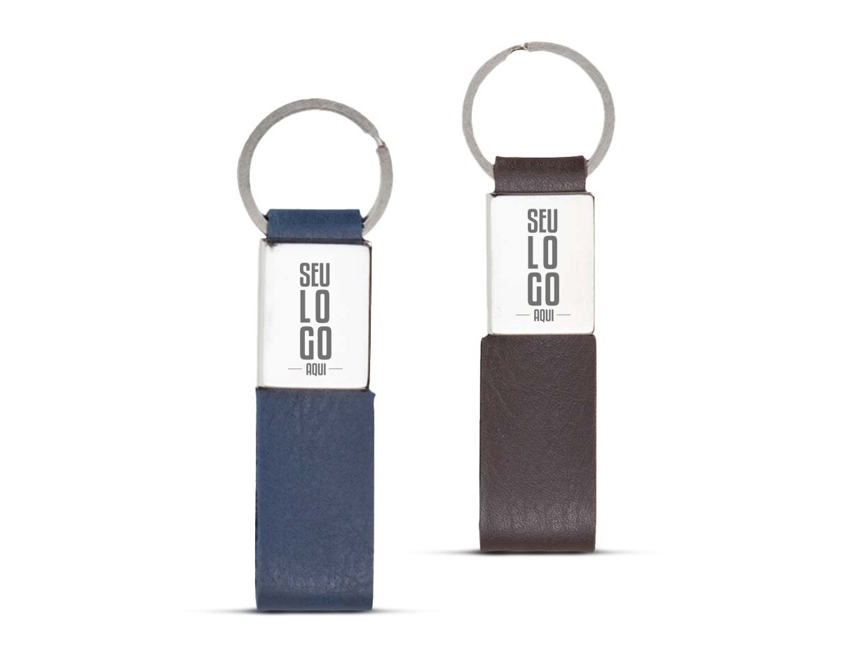 Este chaveiro é fabricado em metal e sua alça em couro sintético. Ideal para organizar suas chaves com estilo e facilidade.