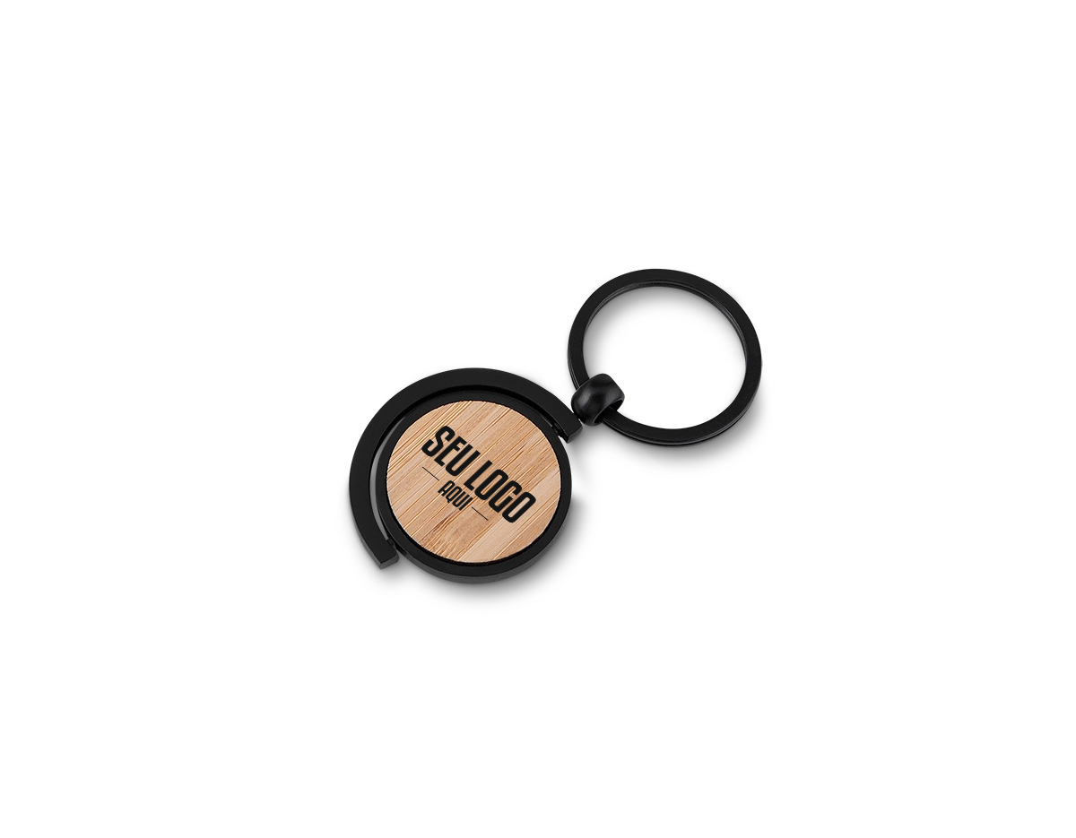  Chaveiro de metal com elegante detalhe circular de bambu. Acompanha estojo de papel para presente. Combinação perfeita de estilo e funcionalidade, ideal para manter suas chaves organizadas com um toque de sofisticação. O presente ideal para amigos e familiares que valorizam o design refinado.