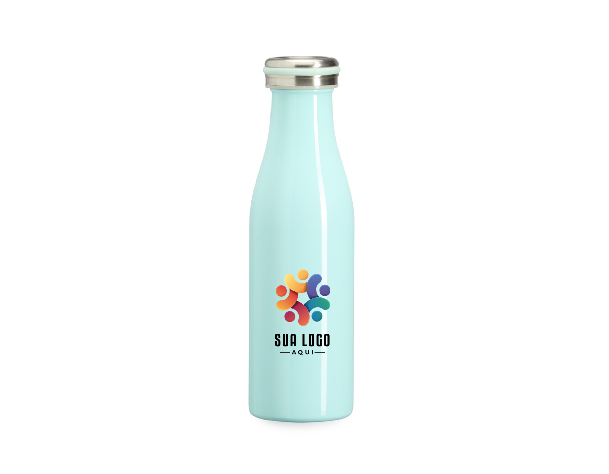 Garrafa térmica de 500ml em aço inoxidável 304, com tampa rosqueável. Ideal para manter bebidas quentes ou frias por horas, é durável e fácil de transportar. Perfeita para uso diário ou atividades ao ar livre.
