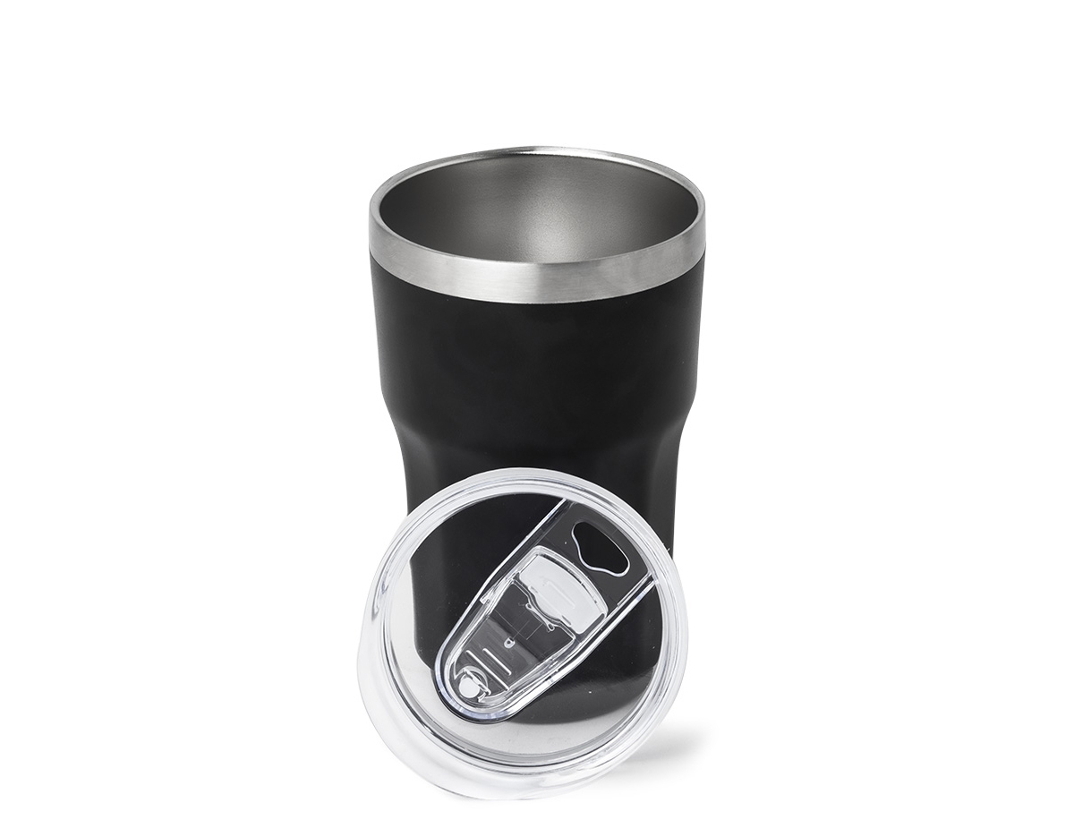 Bebida geladinha até o último gole. Com 300ml de capacidade, nosso copo térmico possui parte interna criada para capturar o melhor da bebida. Cada gole será uma experiência deliciosa e refrescante. É feito de inox 304 e é livre de BPA para mais segurança no uso diário. Além disso, vem com uma tampa com bocal e trava de segurança, garantindo praticidade e proteção para que cada momento seja mais saboroso e agradável.