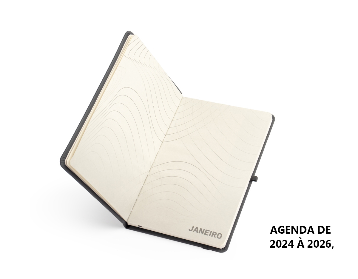  Feito para planejar atividades com antecedência, nosso Planner 2025 é eficiente para auxiliar no alcance de metas e objetivos. Com capa cromato e elástico para fechamento, além de marcador de página em cetim e suporte para caneta, nosso planner oferece calendários mensais e semanais, agenda de 2024 à 2026, proporcionando uma visão clara e detalhada dos compromissos.
